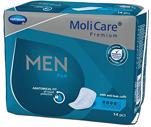 MoliCare Premium MEN PAD - 4 Tropfen - saugstarke Inkontinenzeinlagen für Männer.