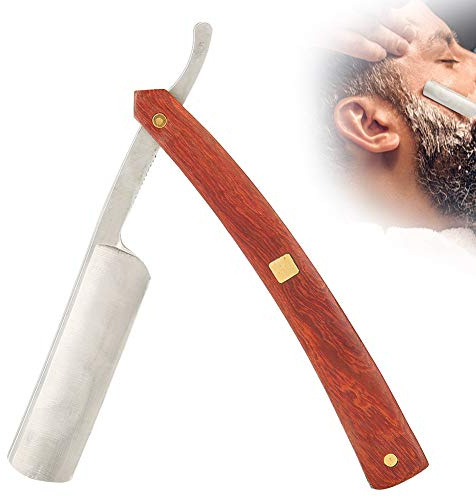 Rasoio a Mano Libera Professionale yuytee, Rasoio a Lama Liscia Lame Da Barba Professionali, Manico In Legno, Rosa, Unisex Adulti, Barbieri, Parrucchieri