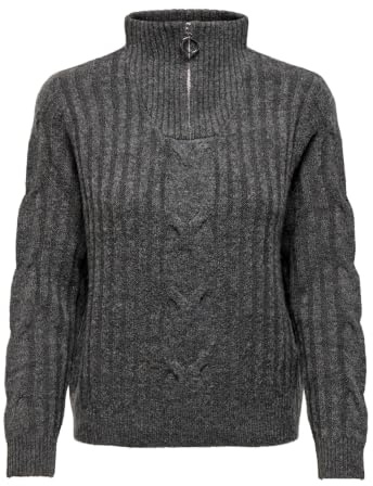 JDY Damen Jdyandrea L/S Zip Cable Pullover KNT Strickpullover (1er Pack)