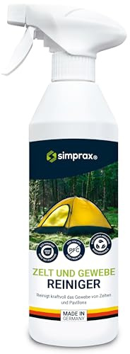 SIMPRAX® Limpiador Para Toldos y Tejidos, Tiendas de Campaña, Muebles de Jardín & Lonas – PFC & Biodegradable – Detergente Elimina Moho Algas Verdes Excrementos & Manchas - 500ml