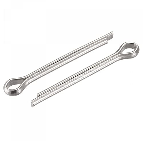 sourcing map Split Cotter Pin, 4mm x 35mm Stainless Steel Clip Fastener Fitting for Automotive, Mechanics, Silver Tone, 5Pcs