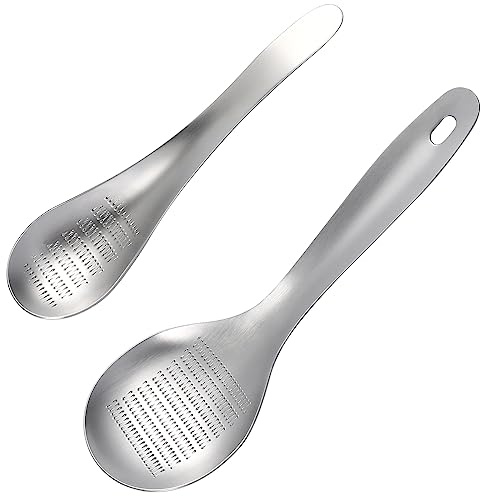 2Pcs Spoon-shaped Stainless Steel Garlic Ginger Graters Versatile Kitchen Tools for Mincing Garlic Fruits and Vegetables Design for Effortless Use