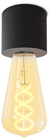 SSC-LUXon Deckenleuchte NAMBI schwarz mit Vintage E27 Filament Edison LED Birne - Aufbauleuchte dimmbares & extra warmes Licht