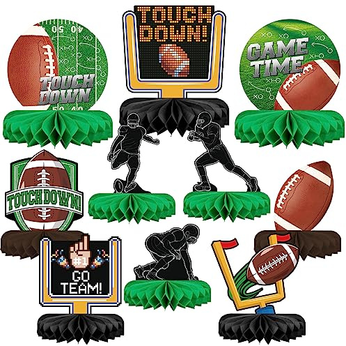 Gatherfun10PCS Football Party Decorations Football Table Centerpiece Football Honeycomb Centerpieces Table Toppers for Football Birthday Party Football Game
