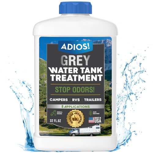 Adios! Wohnmobil-Wassertank-Behandlung und Reiniger, Enzym-Deodorierer für Waschbeckenabflüsse für Wohnmobil-Tanks
