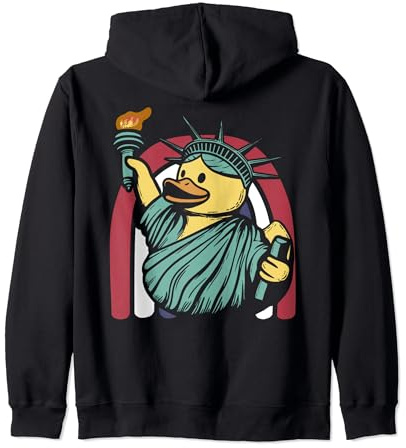 Statue of Liberty Rubber Duck New York Duckling Zip Hoodie