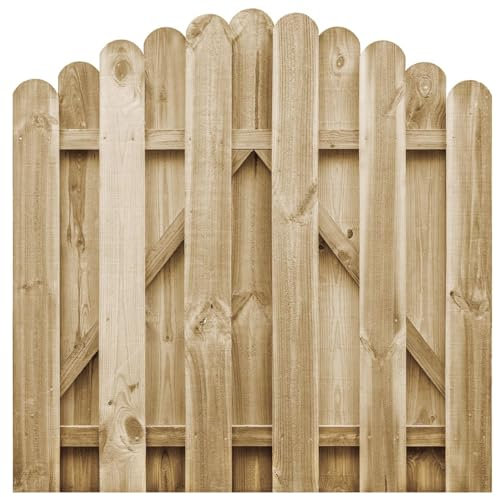ZEYUAN Portail de Jardin Bois de pin imprégné 100x100 cm,Barriere Poele A Bois,Cloture Bois