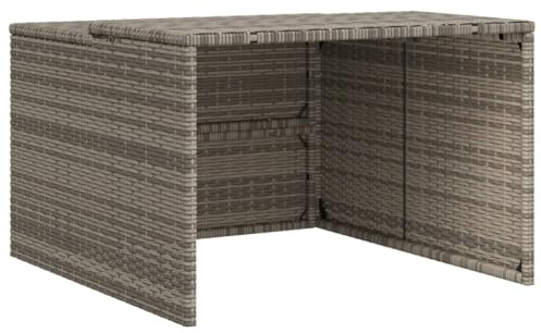 vidaXL Garage pour Robot Tondeuse, Abri de Rangement pour Robot Tondeuse, Auvent de Jardin Terrasse, Gris 86x90x52/57 cm Résine Tressée