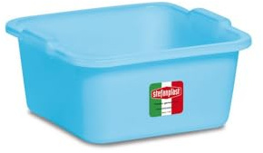 1PEZZO BACINELLA QUADRA AZZURRA lt.11 - cm. 34x34x14 h