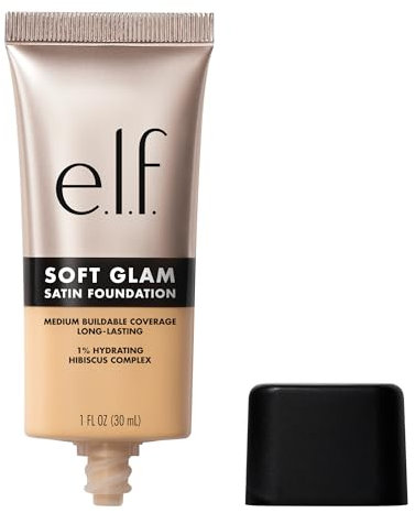 e.l.f. Soft Glam Foundation, Medium Coverage, Long-Lasting & Buildable Foundation For A Smooth, Satin Finish, Vegan & Cruelty-Free, 24 Light Warm