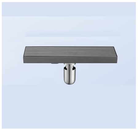 WRJAHCG Bodenablauf Mit Ventilkern,Edelstahl Rechteck Duschrinne,Siphon Ablaufrinne Mit Gitter Panel E Haarsieb,Center Drainage,8 * 30cm