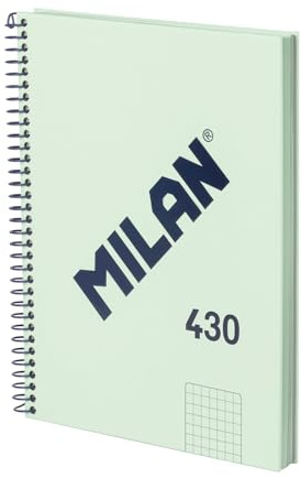 MILAN® Cuaderno A5 con tapa dura, cuadrícula 5 x 5 mm, 80 hojas de 95 gr/m², colección MILAN 430, verde