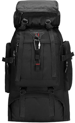 A-QMZL 80L Trekking Backpack, Hiking Backpacks, Travel Backpack for Mountaineering Waterproof, Climbing Daypack Camping and Tourism for Men and Women, Black, L