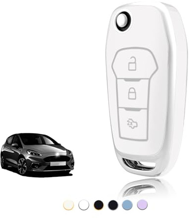 TOOMUME Schlüsselhülle für Ford Fiesta Puma Ka Kuga Focus Ecosport Edge | Weiches Silikon, Stoßfest, Sturzfest, Kratzfest, Autoschlüssel Schutzhülle für Mondeo Transit Tourneo Connect Courier