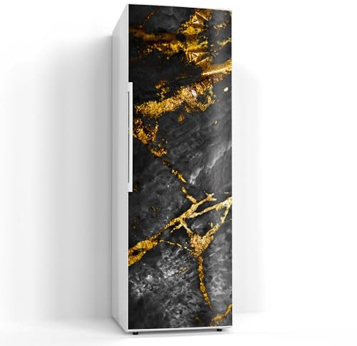 DEQORI Magnetfolie für Kühlschrank 60x180 cm | Motiv Veredelter Naturstein | dekorative Magnetmatte Gefrierschrank Schutz | Magnet Deko-Folie selbstklebend, magnetisch & wasserabweisend