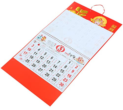 SHOWERORO Calendrier Suspendu 2024 Calendrier De Style Chinois Décor De Annuel Décor De Mural Traditionnel Du Nouvel An Chinois