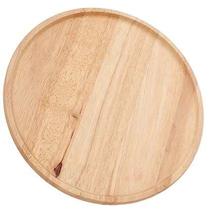 Bandeja de Madera para Servir, 30 Platos de Pizza de Madera Japoneses de 30 Cm, Grandes y Redondos, Platos de Queso de Madera, Platos Gruesos, Merienda de Frutas, Postre, Bandeja