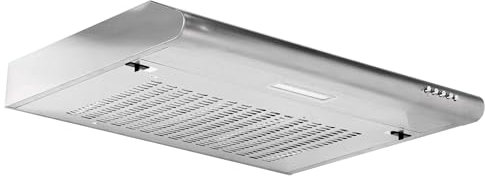 Baridi 60cm Visor Cooker Hood Kitchen Extractor Fan for Undercabinets, Wall Mounting, Stainless Steel - DH108