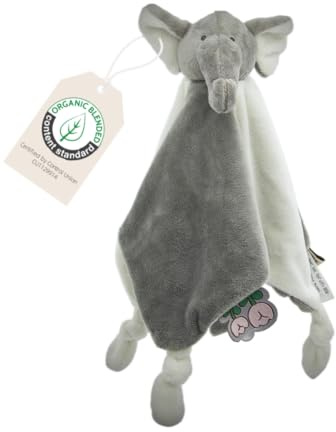 Cute Since 1999 Baby Schnuffeltuch & Kuscheltier ab 0 Monate - Schmusetuch für Junge & Mädchen - Sachen & Geschenk für Neugeborene - Bio Tier Kuscheltuch & Schnüffeltücher (Elefant, 30 * 30cm)