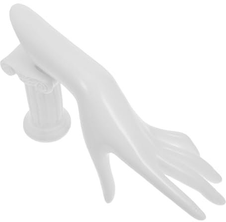 Beavorty Espositore per Gioielli Manichino Mano Bianco in Pp con Design Colonna Romana Unico per Mostrare Braccialetti e Anelli in Casa o Studio Fotografico