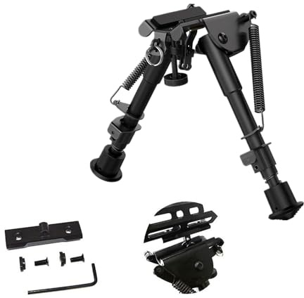 ProWildGear 6-9 inch Metal Folding Telescopic Bipod with 20mm Adaptor Bracket