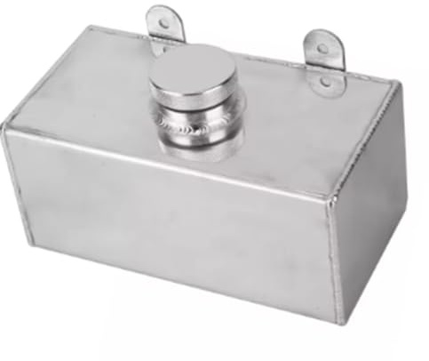Fangxuee Depósito de Lavaparabrisas Universal de Aluminio Pulido de 2 L con Atomización para Intercooler. Accesorio para Coche.