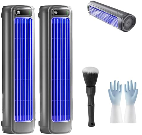 Brizaac Luftkonditionering, Qinux Imwing Bärbar Luftkylare Med 3 Hastigheter Och LED-Pekskärm, Tyst Libiyi Sherum Kylfläkt for Kontor Och Hem, Ac-Fläktar Som Blåser Kallt for Sovrum(Grey-2pcs)