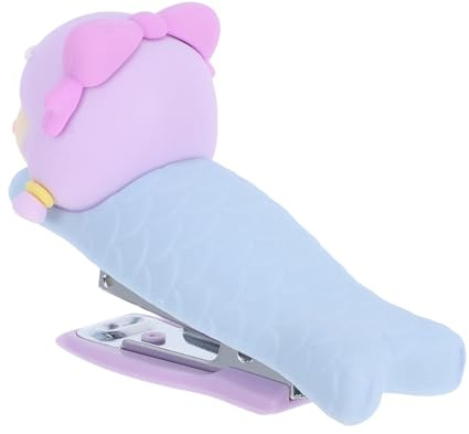 FUNOMOCYA Mini Cute Mermaid Stapler Portable Handheld Cartoon Stapler for Home Office Adorable Desk Decoration Compact Design for School Bags Versatile Stapling Tool