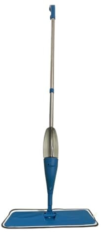 Mocio per pavimenti a spruzzo d'acqua asciutto e bagnato e pigro lavaggio a mano piatto Mop rotante per la casa (blu)