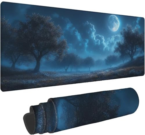 Tapis de Souris Gamer Bleu Marine Tapis de Souris XXL 1400x700mm Desk Mat Paysage Mouse Pad Imperméable Mouse Pad Gaming Bords Cousus Améliore la Précision et la Vitesse Meilleur Choix de Jeu T159