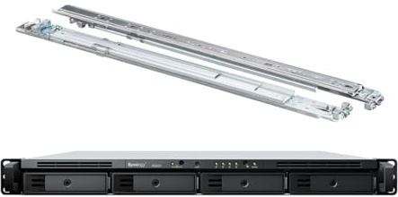 Synology RackStation RS822+ NAS Server with Ryzen 2.2GHz CPU, 32GB Memory, 80TB HDD Storage, 4 x 1GbE LAN Ports, DSM Operating System Bundle with Rail kit