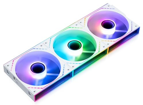 Thermalright TL‑M12QRW-S X3 Lot de 3 ventilateurs de boîtier PC 120 mm avec lame inversée, flux d'air 1500 tr/min, chaîne marguerite ARGB, éclairage miroir infini