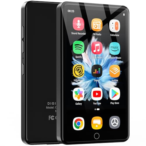 144-GB-MP3-Player mit WLAN und Bluetooth, 4,02-Zoll-IPS-HD-Touchscreen, MP4-Player mit Lautsprechern, Android-Musikplayer mit vorinstallierten Apps wie Spotify, Deezer und Play Store