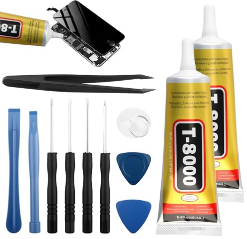 Kit de reparación de pantalla de teléfono móvil con pegamento para pantalla 2 × 50 ml, pegamento de reparación de pantalla impermeable, kit de reparación de pantalla de teléfono inteligente con 10