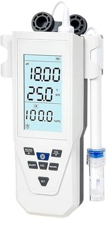 Wassertester, Tragbares pH-Meter mit LCD-Anzeige, Wasserqualitätsprüfer, Labor-Säuremessgerät, pH-Analysator for Aquarien- und Poolwasser mit Sonde