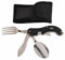 MFH 4 teiliges Taschenmesserbesteck Essbesteck Campingbesteck mit Nylonetui Messer Gabel Löffel Wikinger