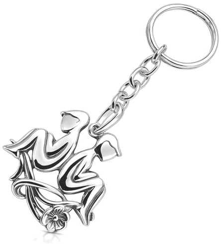 Porte-Clés Signe Astrologique En Argent Poli De Haute Qualité