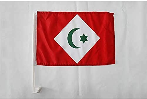 AZ FLAG - Autofahne Rif-Republik - 45x30 cm - Rif In Marokko Autoflagge 30 x 45 Cm - Auto Flaggen