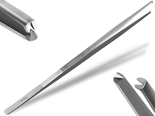 Premium Futterpinzette Aquarium Pinzette mit V 1:2 Zahnung aus gehärtetem rostfreiem Spezialstahl Große AUSWAHL 10,5-60 cm (60 cm)