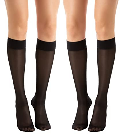 RelaxSan Basic 850P (2 par - Svart, Sz.1) Knästrumpor, 140 den, PLUS, gradvis kompression 22-27 mmHg
