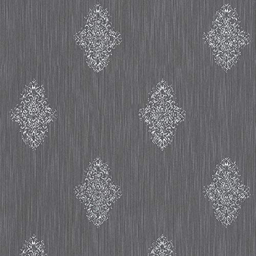 Papier peint intissé baroque Tapisserie 319464 31946-4 Architects Paper Luxury Wallpaper | Gris/Argent | Échantillon (21 x 29,7 cm)