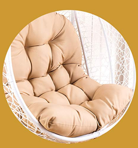 Wasserabweisendes Rattan-Kissen, zum Aufhängen, Ei, wasserdicht, dickes Nestschaukel, nur Rückenkissen, Khaki, wasserdicht
