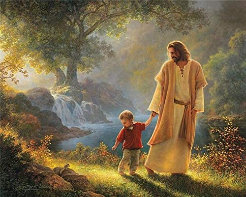 Gdlkss 5D Diamant Malerei Set Heiliger Sohn Jesus Christus,Religion,Bibel,Gebet,Christentum,Unserer Lieben Frau,DIY Stickerei Painting Kreuz Stich Diamond Dekoration 30X40cm