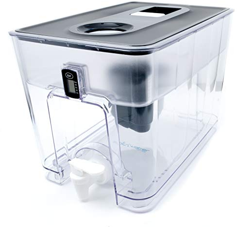 Epic Nano - Dispensador de filtro de agua para encimera para agua potable, 36 tazas, filtro de 150 galones, sin BPA, elimina virus, bacterias, cloro, plomo, purificador de agua, dispensador de jarra