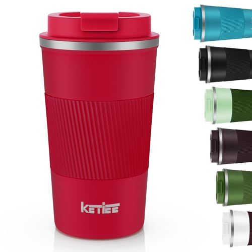 KETIEE Termo Cafe, Taza Termica 510ml Tazas de Cafe, Taza Termo Cafe para Llevar acero inox sin BPA, Vaso Termico Café y Té a Prueba de Fugas, Vaso Termo-Cafe para Llevar Regalos para Mujer Hombre