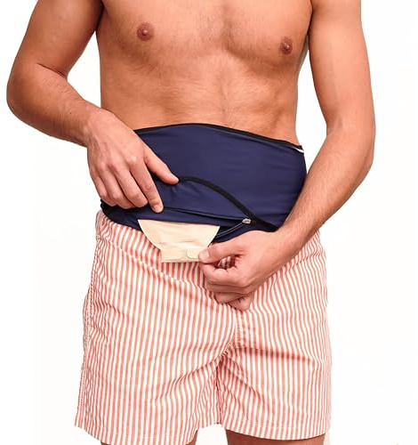 SIIL Cinturón de Ostomía – Faja de Soporte para Colostomía, Ileostomía o Urostomía | Funda para Bolsas de Ostomía | Cinturón Deportivo Transpirable y de Secado Rápido para Natación