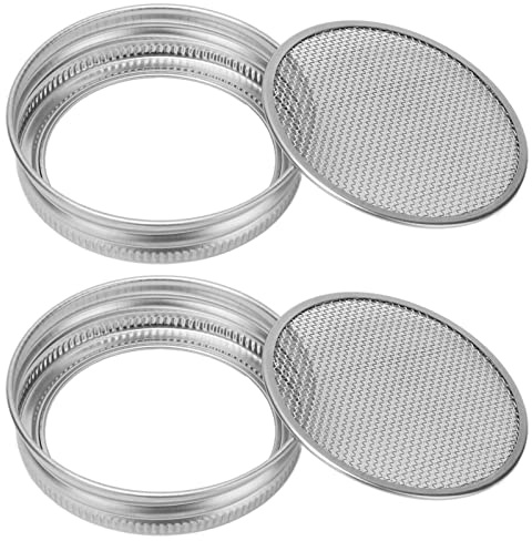 Biitfuu Edelstahl-Keimungszubehör Keimglasdeckel Keimglas-Siebdeckel für Gläser mit normalem Mund (86mm)