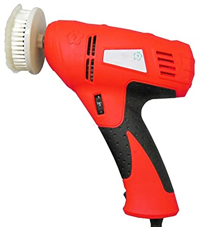 QHYXT Trapano per lustrascarpe Elettrico, Mini lucidascarpe Portatile per la casa Spazzola per Scarpe Automatica Regolabile, per Set di spazzole per la Pulizia della Pelle, Rosso