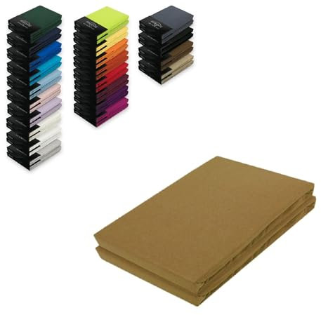 EXKLUSIV HEIMTEXTIL Doppelpack Jersey Spannbettlaken 90-100 x 200 cm Nougat