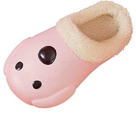 Woaikeyu Hausschuhe für Damen, Hausschuhe, Baumwolle, Mopp, niedlich, Cartoon, Tiere, Pantoffeln, dicker Samt, wasserdicht, Baumwolle, Hausschuhe, Rosa, 41 EU
